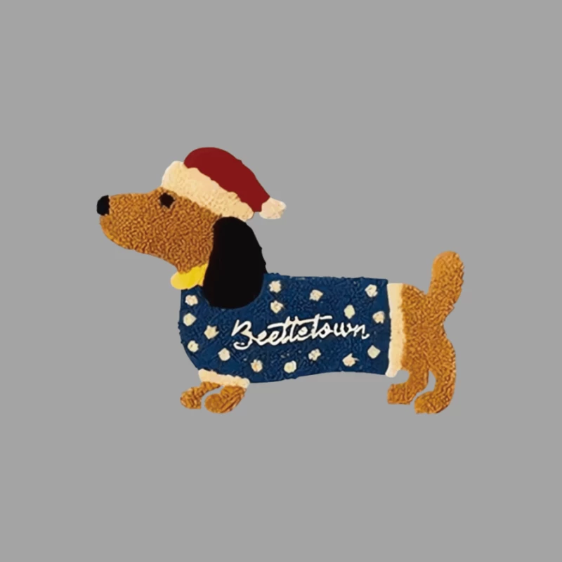 Weihnachtshund mit Pullover Herren T-Shirt