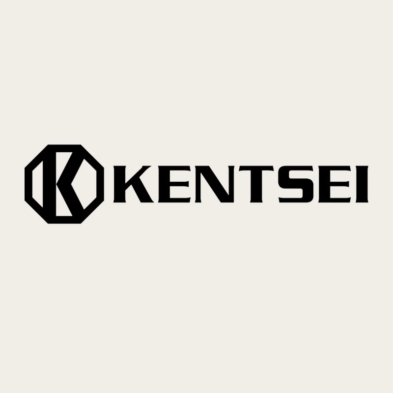 Kensei Black and White Geometric Brand Logo Bucket Hat