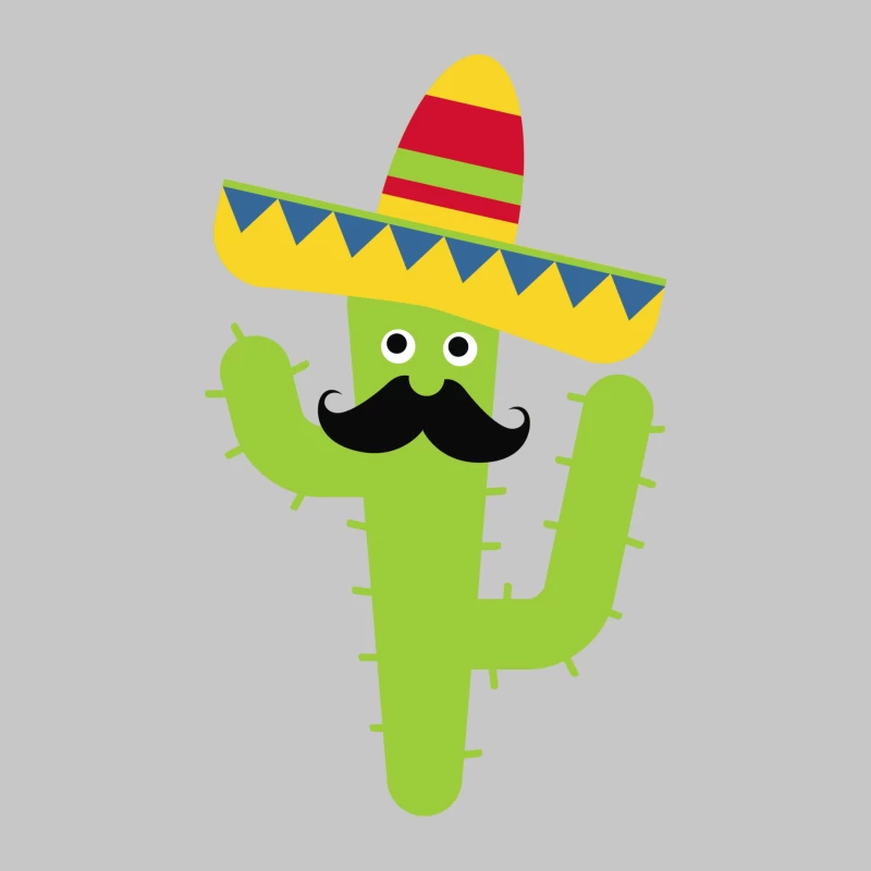Cactus avec sombrero coloré Homme Manches Longues T-Shirt