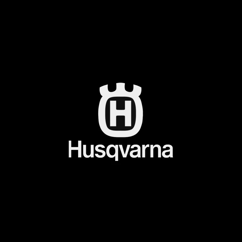 Husqvarna Brand Logo in Black and White Travel Mug