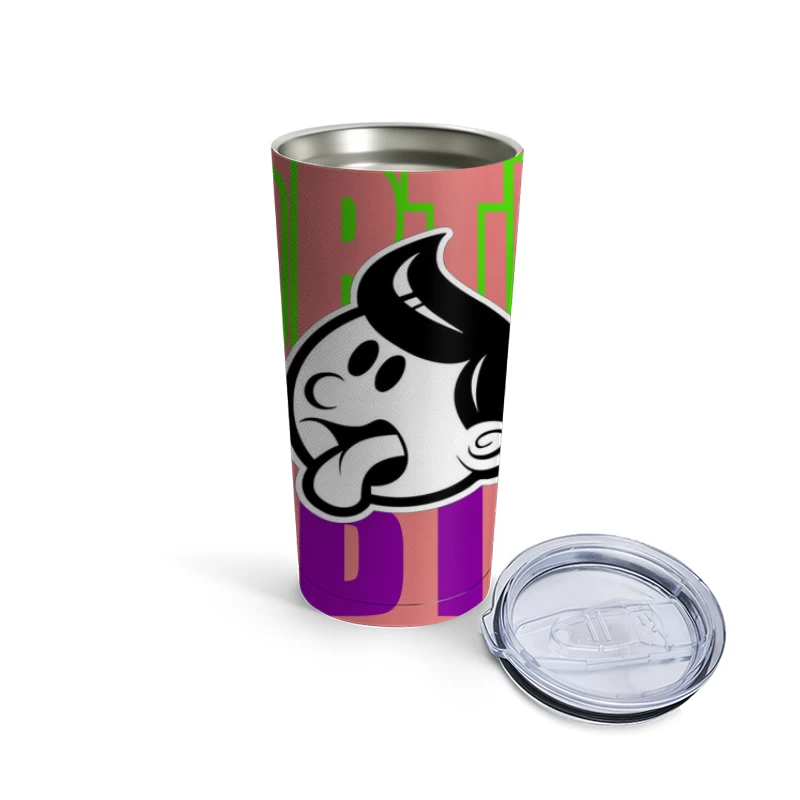 Playful Cartoon Logo Design Travel Mug