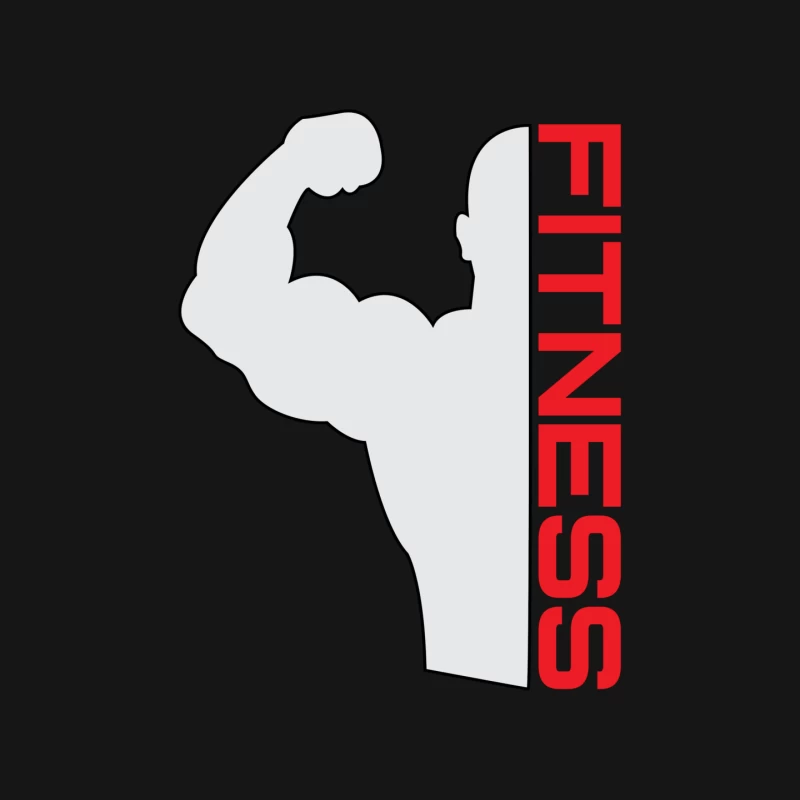 Fitness Logo with Muscular Silhouette Mouse Pad