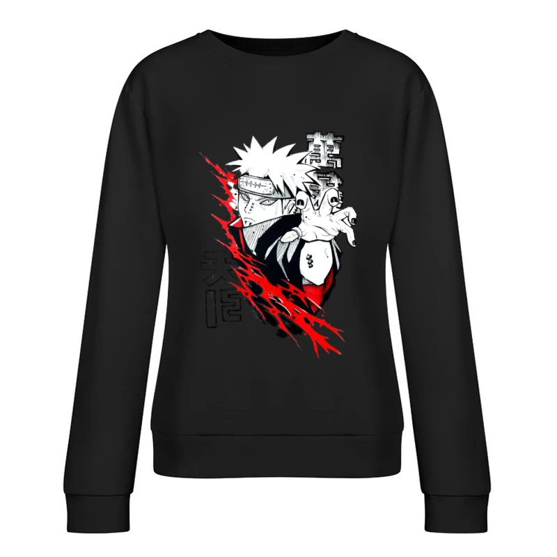 Anime-Charakter mit roter Aura Damen Pullover Sweatshirt