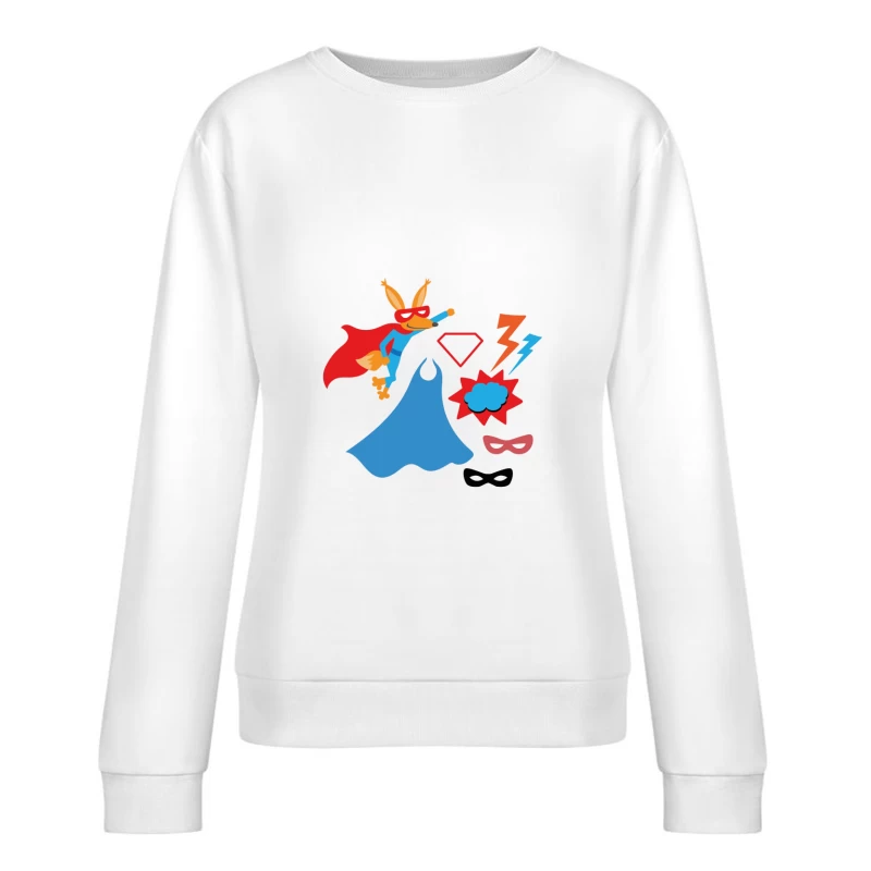 Renard Super Héros Coloré Femme Sweat-shirt à enfiler