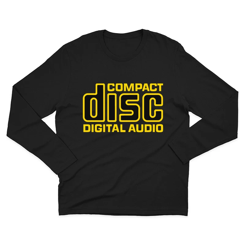 Vintage Compact Disc Digital Audio Yellow Logo Design Male Long Sleeve T-Shirt