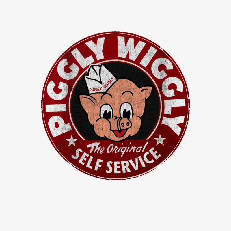 Vintage Piggly Wiggly Self-Service Grocery Store Logo Male T-Shirt