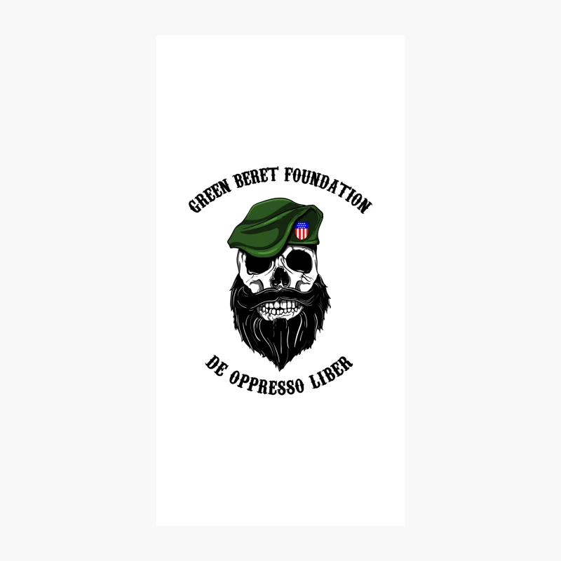 Green Beret Foundation Skull Logo with Patriotic Symbol iPhone Case