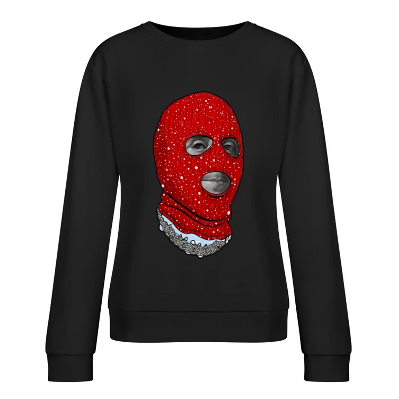 Rotes Skimützenporträt Damen Pullover Sweatshirt