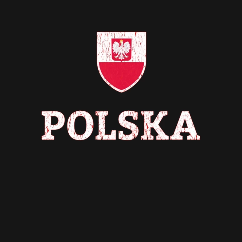 Polish National Shield with Eagle Emblem and Text Male T-Shirt