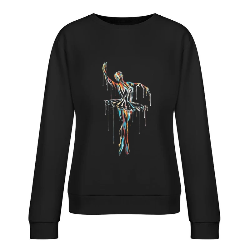Colorful Abstract Ballerina Sculpture Female Pullover Sweatshirt
