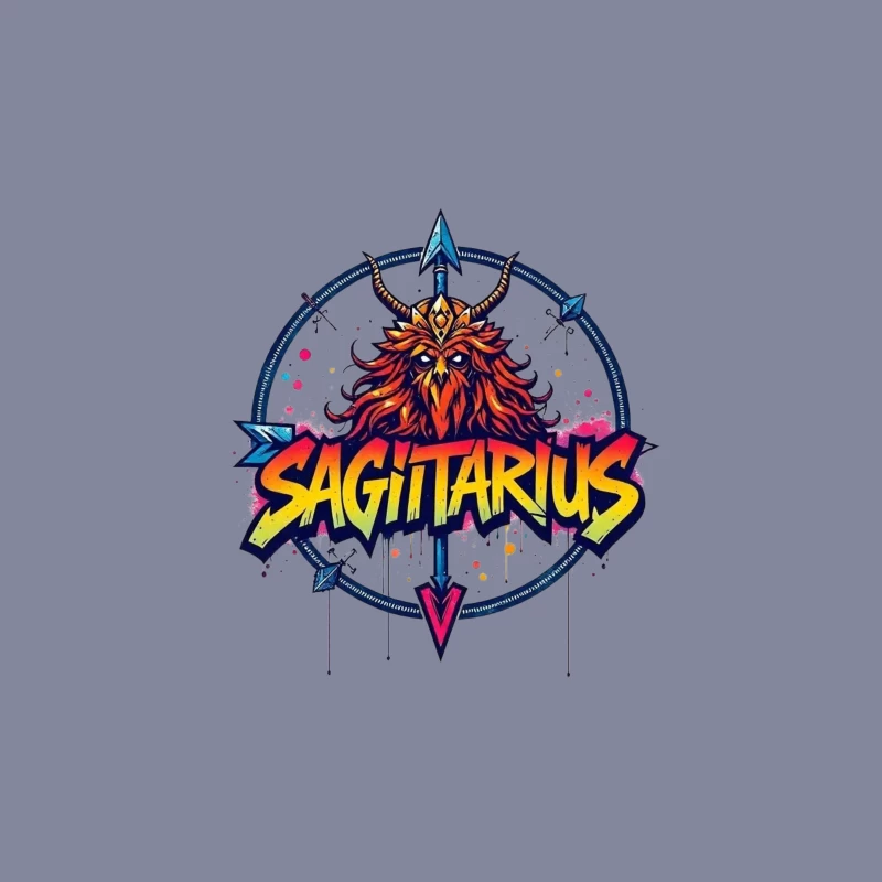 Sagittarius Zodiac Sign Illustration Travel Mug