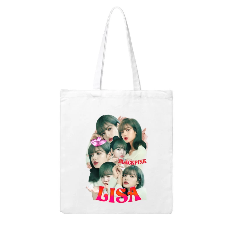 BLACKPINK Lisa - K-pop Icon in Fashion and Music Cotton Tote Bag