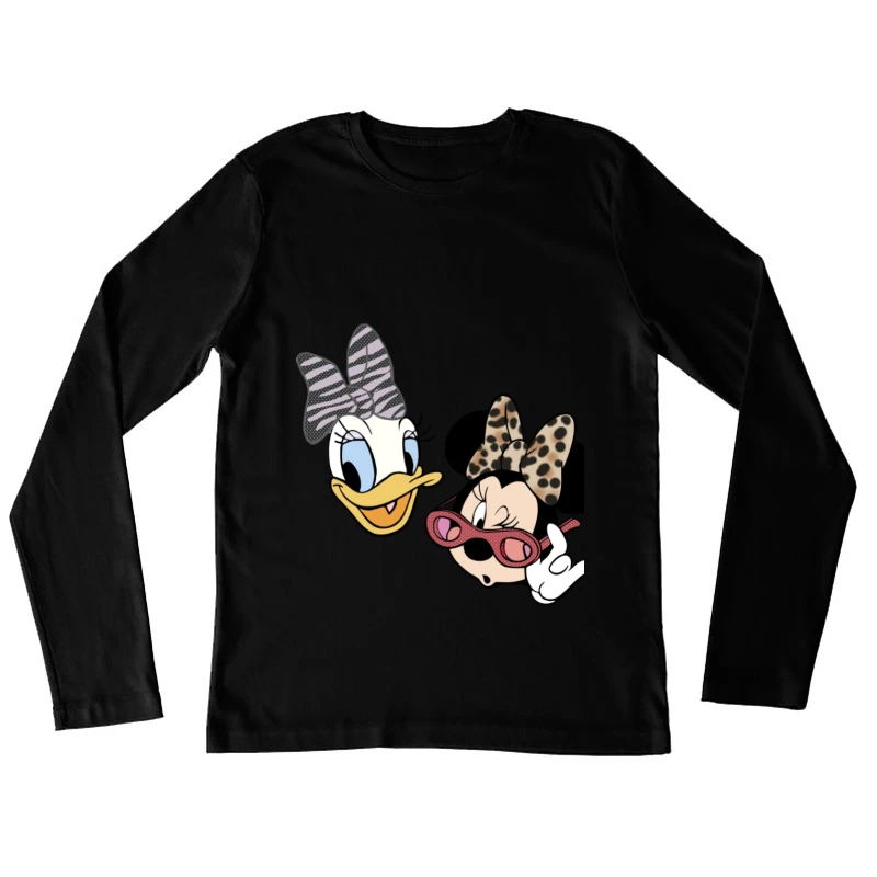 Mode dessin animé avec nœuds Femme Manches Longues T-Shirt