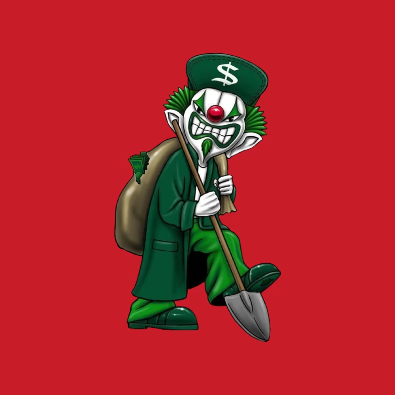 Grinning Clown with Money Bag Male Pullover Hoodie