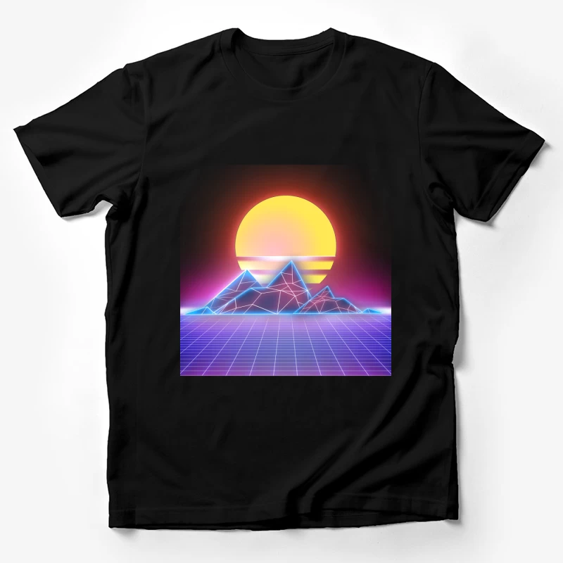 Retrowave Sonnenuntergang Landschaft Herren T-Shirt
