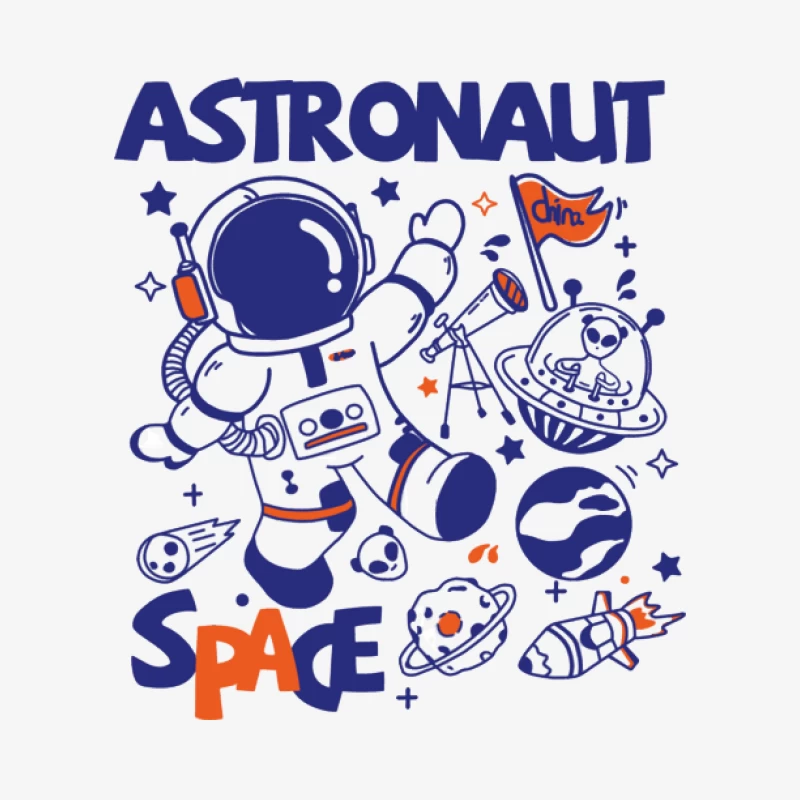 Astronaut im Weltraum mit Rakete und Planeten Herren Pullover Sweatshirt