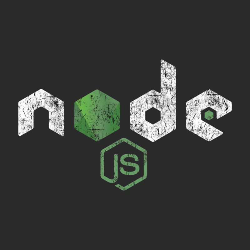 Node.js Programming Technology Logo with Distressed Effect Baseball Cap