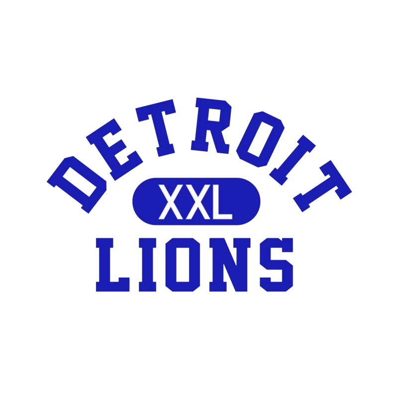 Detroit Lions XXL Sports Team Logo in Blue Typography Tapestry