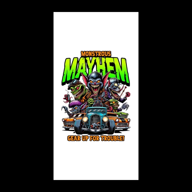 Monstrous Mayhem: Hot Rod Monsters Racing Retro Design iPhone Case