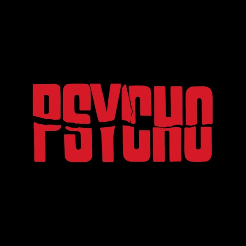 Red Typography Logo of Classic Horror Film "Psycho" Mouse Pad