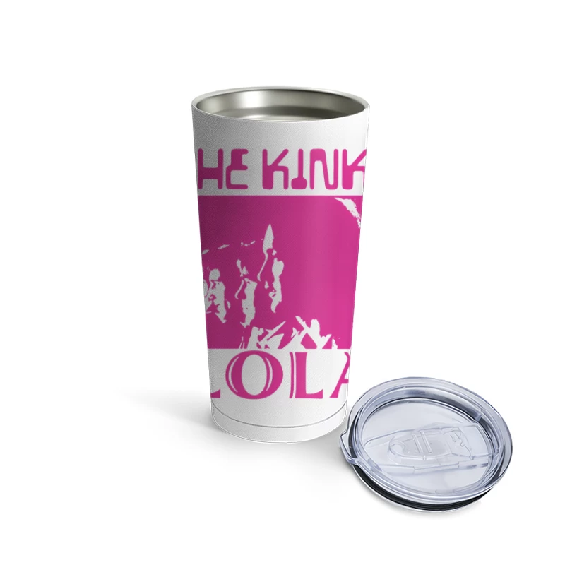 The Kinks 'Lola' Pink Album Cover Art Travel Mug