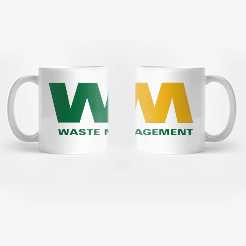 Waste Management (WM) Corporate Logo in Green and Yellow Coffee Mug