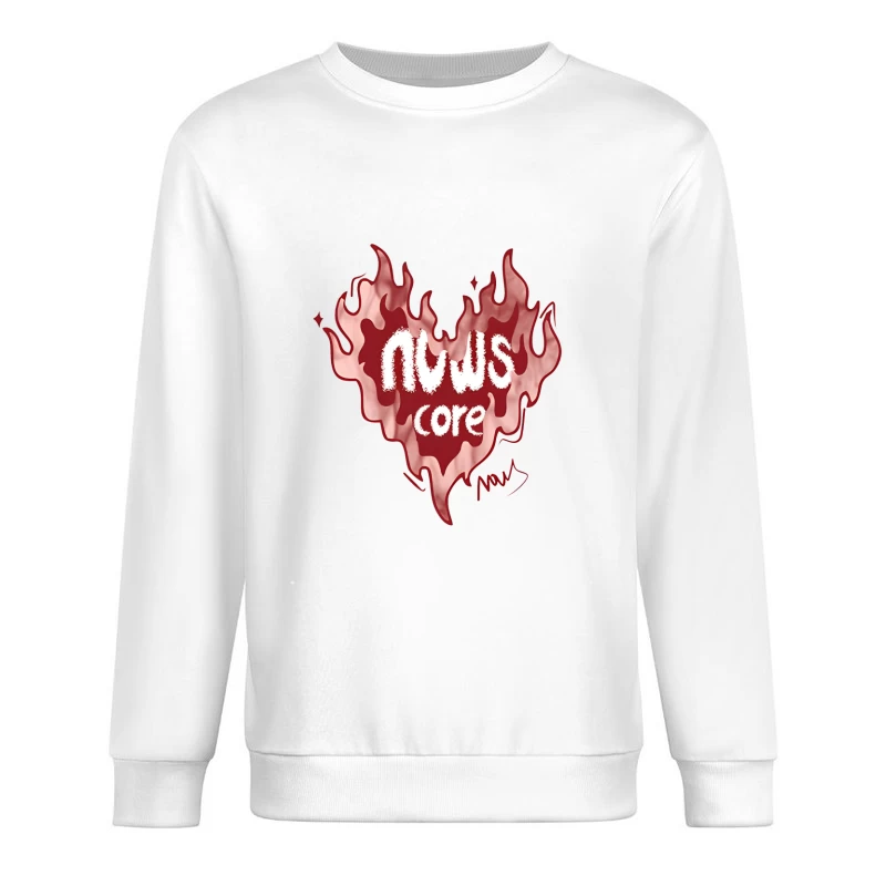 Flammendes Herzdesign mit Core-Feeling Herren Pullover Sweatshirt