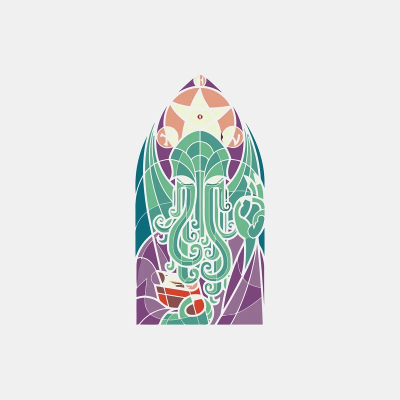 Art Nouveau Cthulhu: Stained Glass Cosmic Horror Male Tank Top