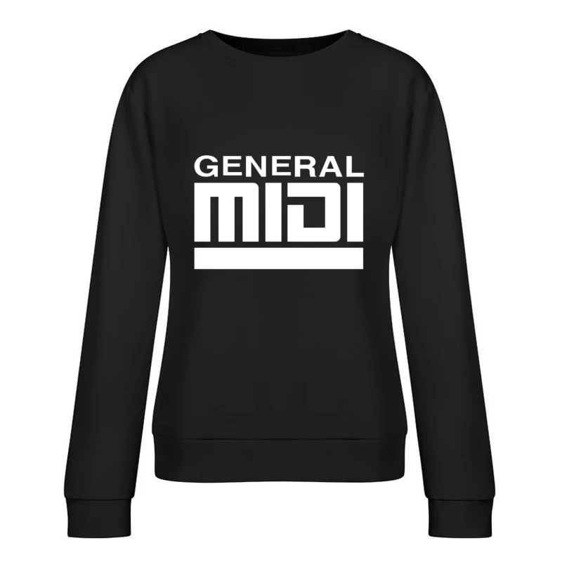 General Text Outline on White Background Female Pullover Sweatshirt