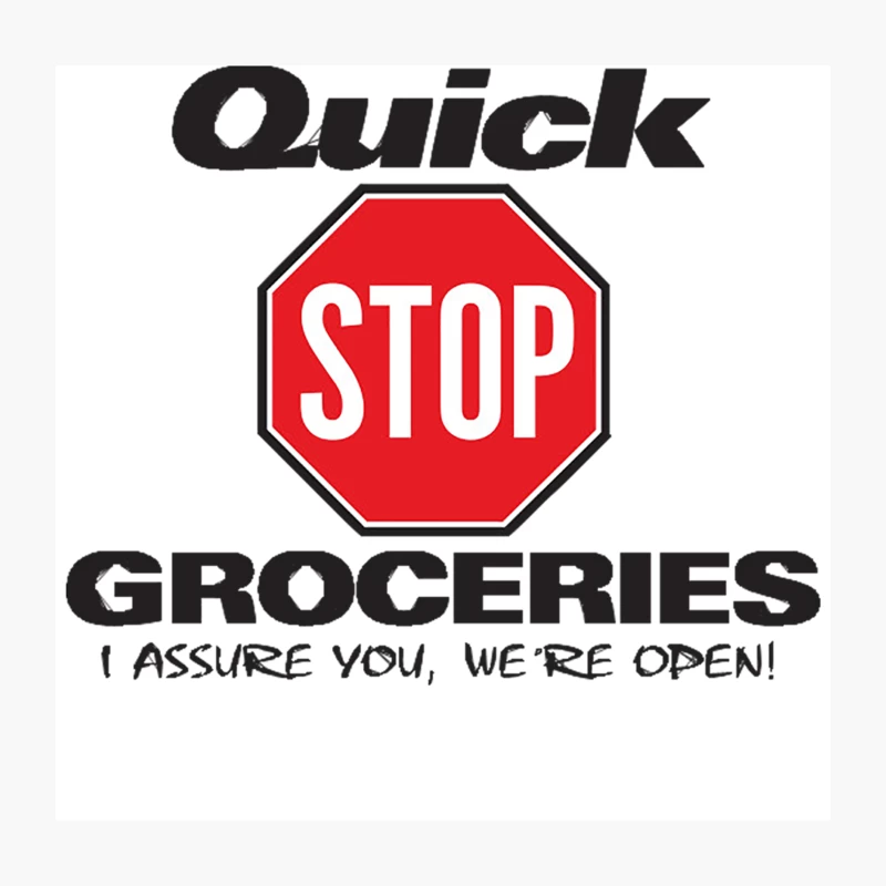 Quick Stop Groceries Throw Pillow