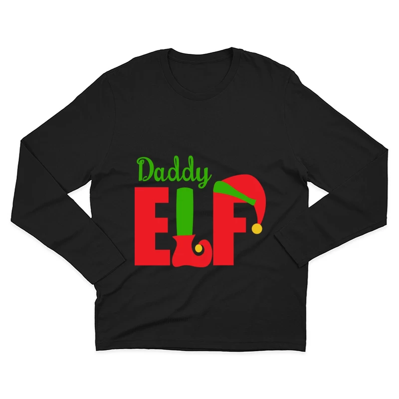 Design de Noël avec lutin pour papa Homme Manches Longues T-Shirt