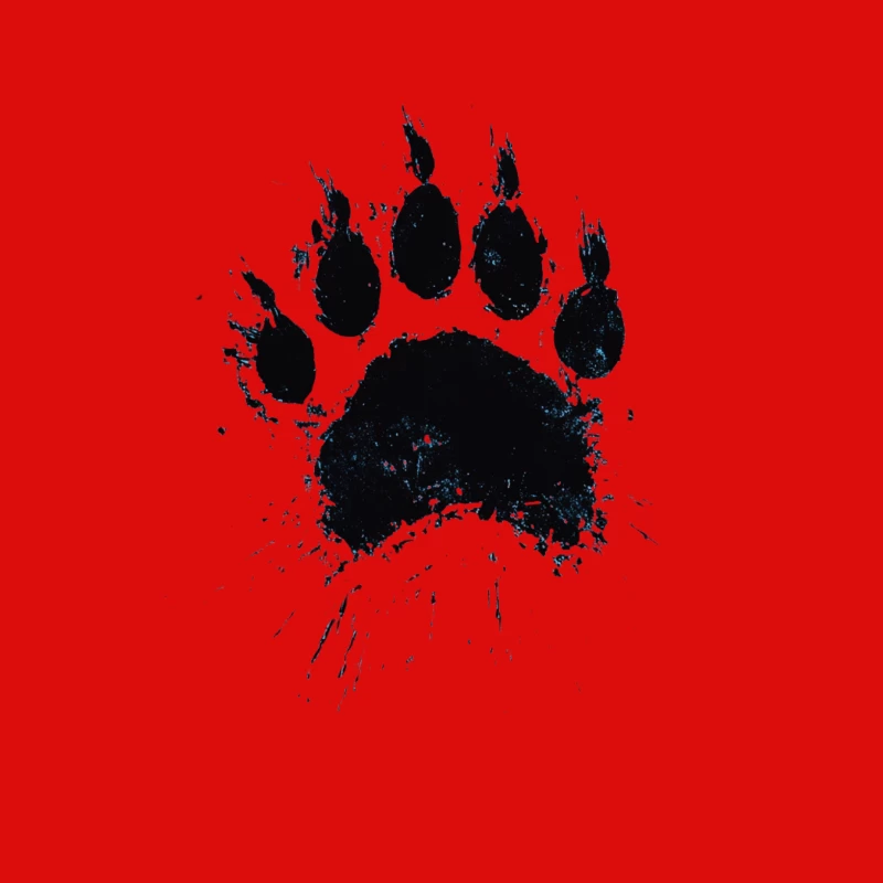 Black Ink Grunge Bear Paw Print: Wildlife Nature Track Male Tank Top