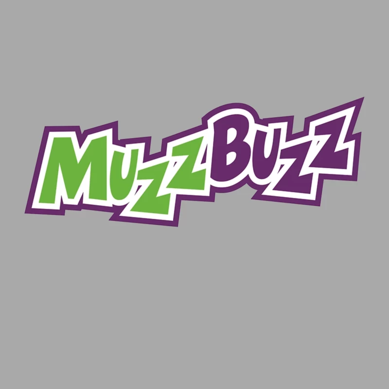 Muzz Buzz Beverage Brand Logo in Green and Purple Male Pullover Hoodie