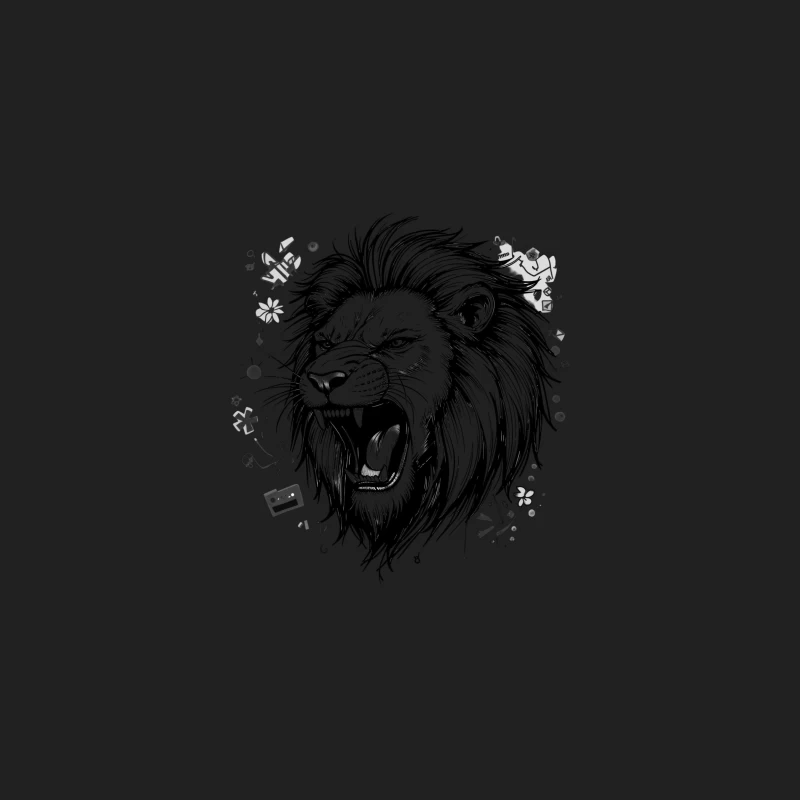 Roaring Lion Illustration Bucket Hat
