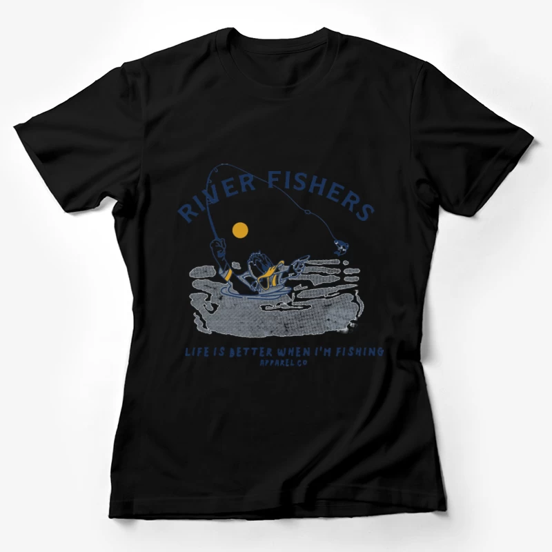 Flussfischer-Enthusiast beim Fischen Damen T-Shirt