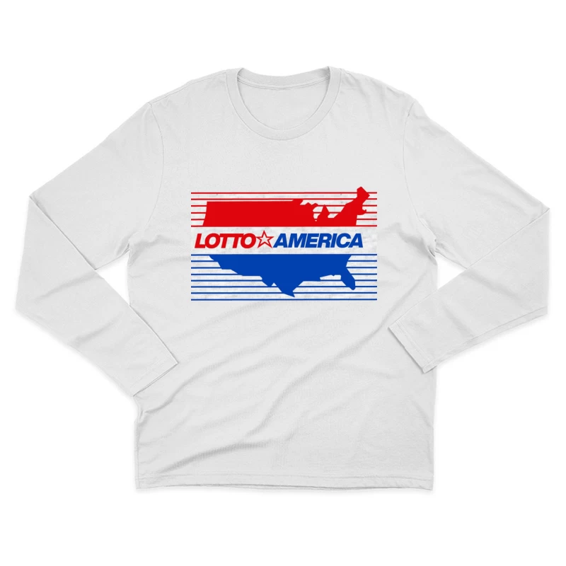 Lotto America Patriotic Logo Design with USA Map Male Long Sleeve T-Shirt