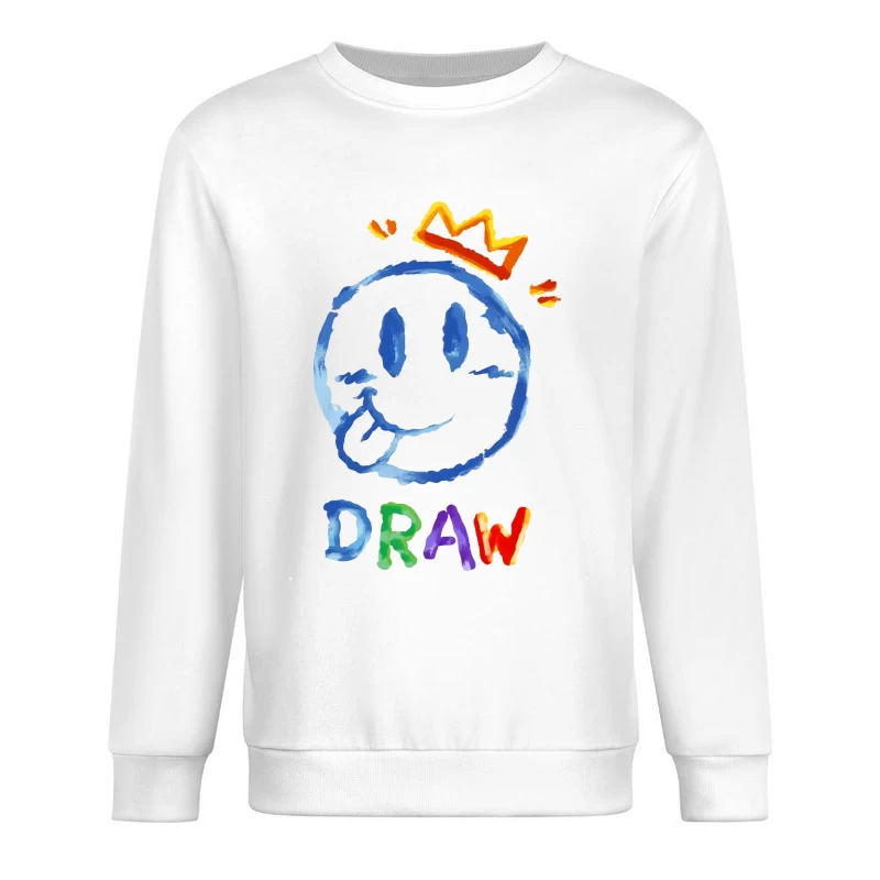 Lächelndes Gesicht mit Krone Herren Pullover Sweatshirt