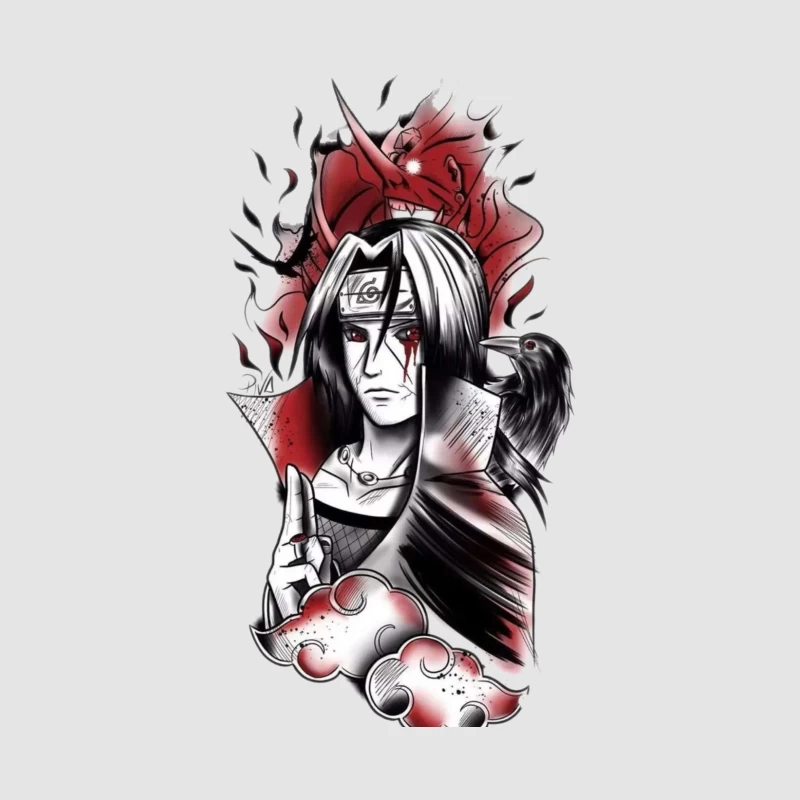 Kunstwerk von Ninja Krieger mit Krähe Damen Pullover Hoodie