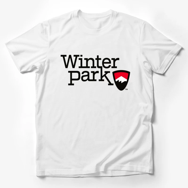 Winter Park Resort Logo with Mountain Shield Design Male T-Shirt