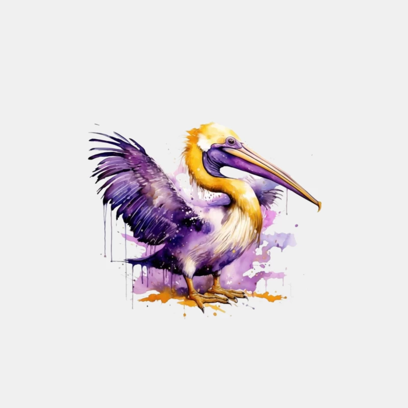 Colorful Watercolor Illustration of a Pelican Male Tank Top