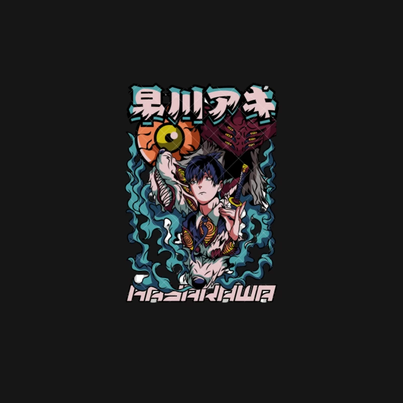 Mystische Anime-Kunst mit Schwert und Monster Herren Langarm T-Shirt