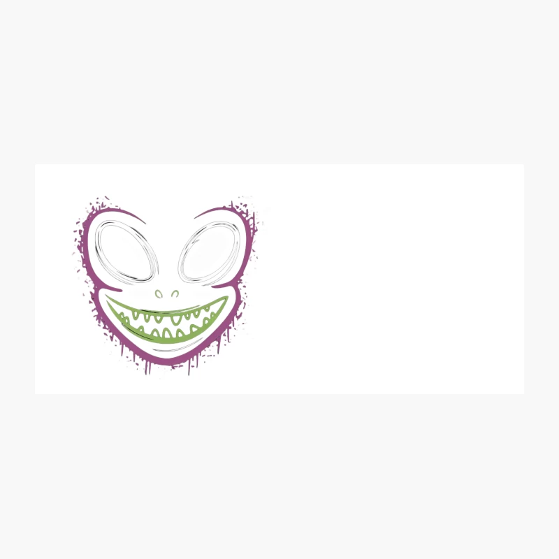Creepy Cartoon Graffiti Smile in Purple and Green Coffee Mug