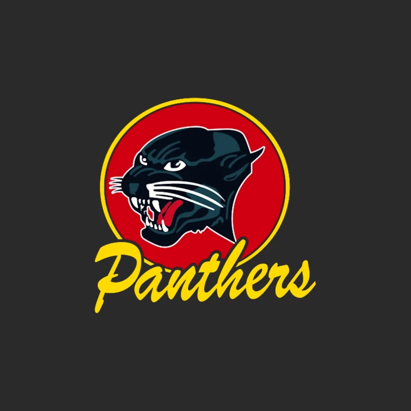 Fierce Panther Sports Team Logo with Yellow Text Baseball Cap