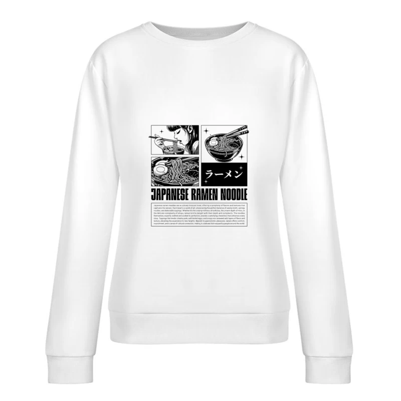 Illustration de Nouilles Instantanées Japonaises Femme Sweat-shirt à enfiler