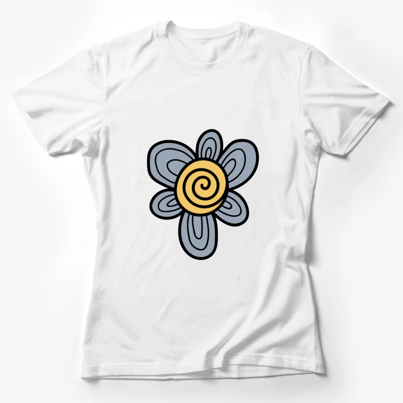 Fleur abstraite avec centre en spirale Femme T-Shirt