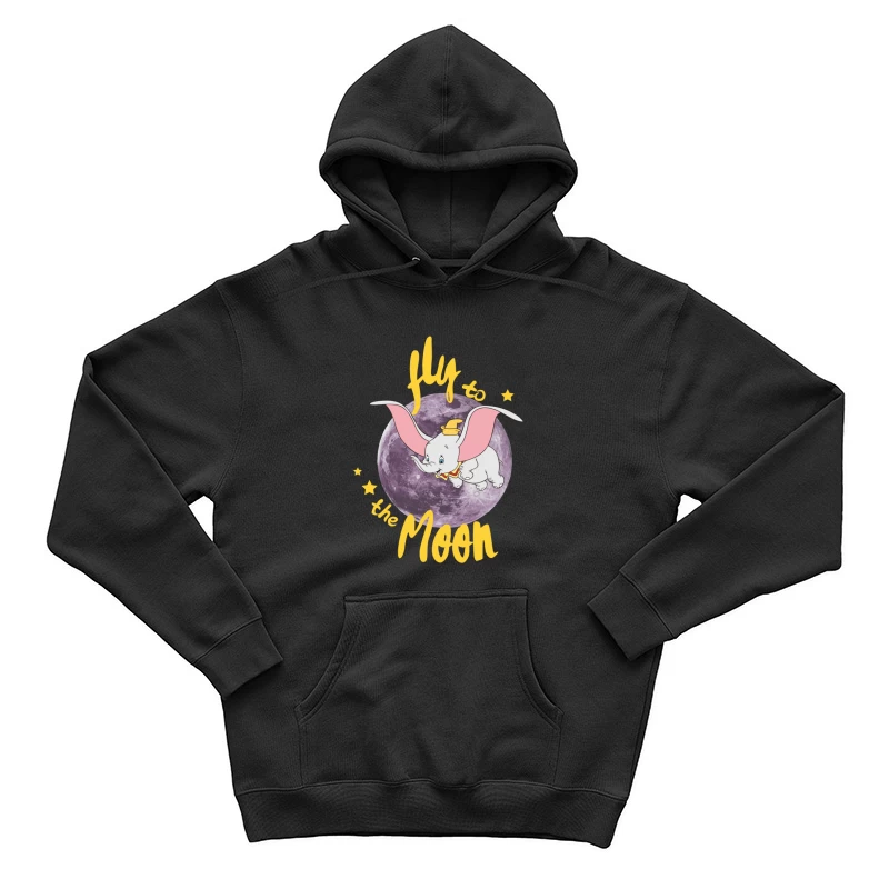 Flieg zum Mond mit dem fliegenden Elefanten Herren Pullover Hoodie
