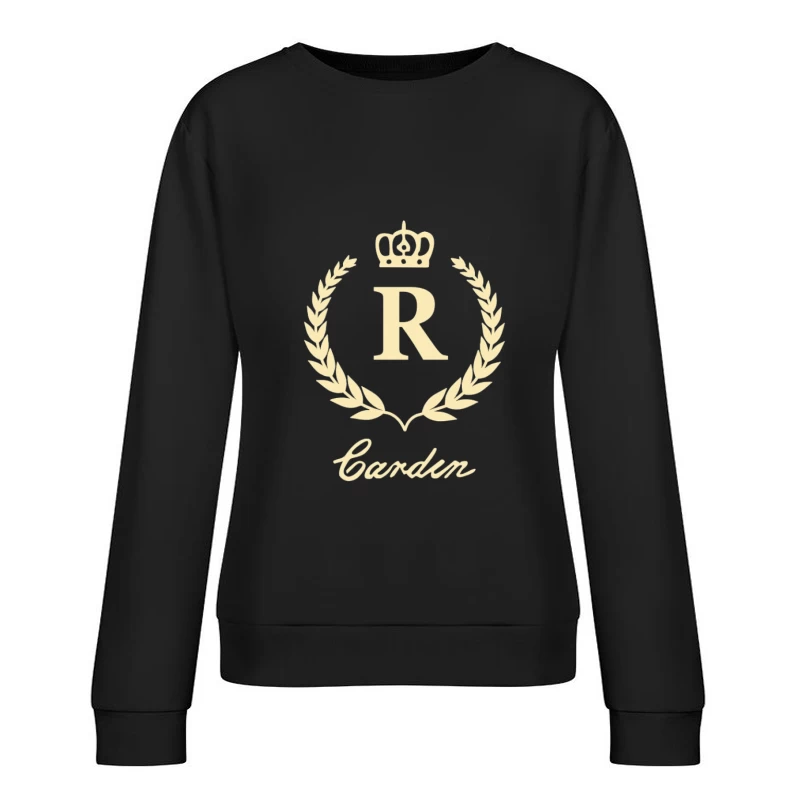 Elegant R Krone Logo Design Damen Pullover Sweatshirt