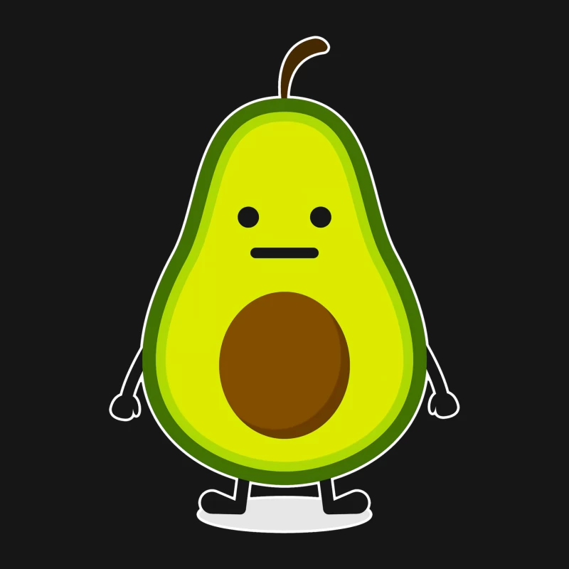 Niedliche Avocado-Karikatur Herren Langarm T-Shirt