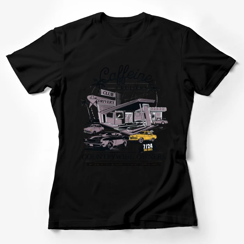 Design de Rencontre Automobile Rétro Femme T-Shirt