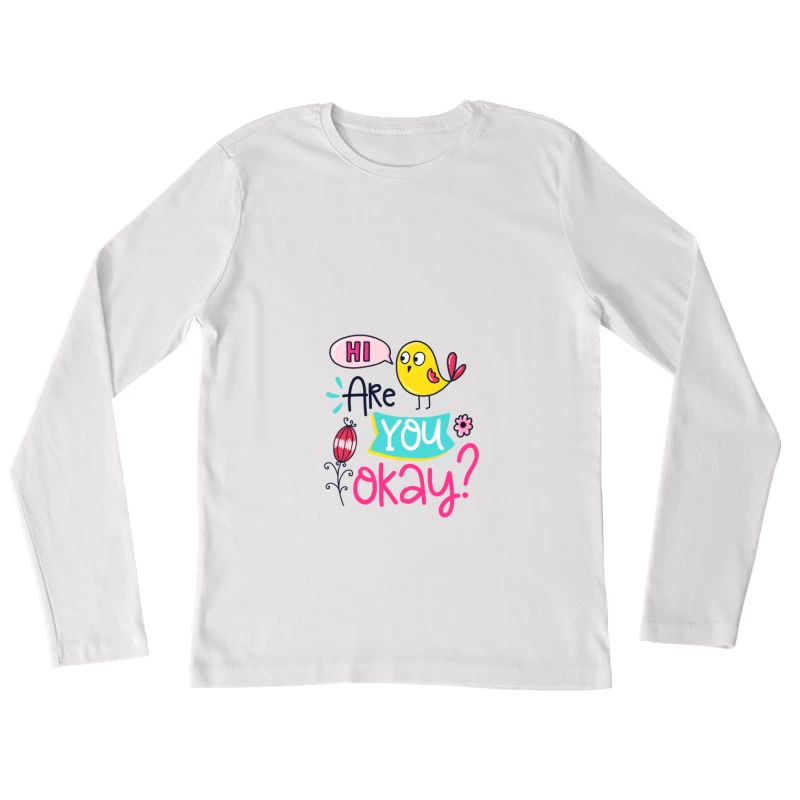 Petit oiseau coloré demande : es-tu d'accord ? Femme Manches Longues T-Shirt